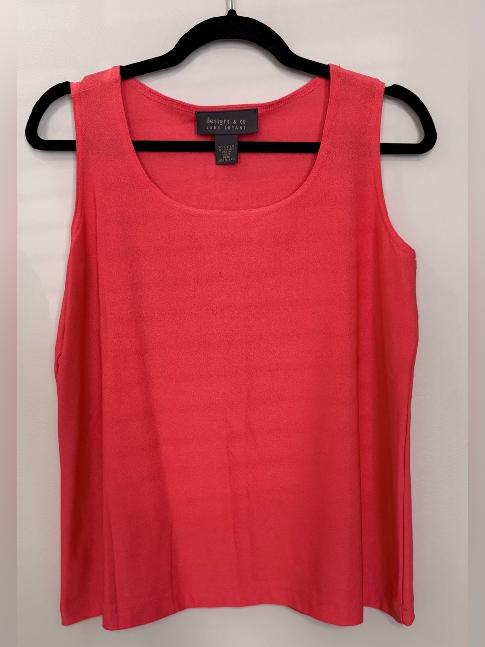 Like new! Lane Bryant Coral/Pink Sleeveless Scoopneck Tank, Size 14/16